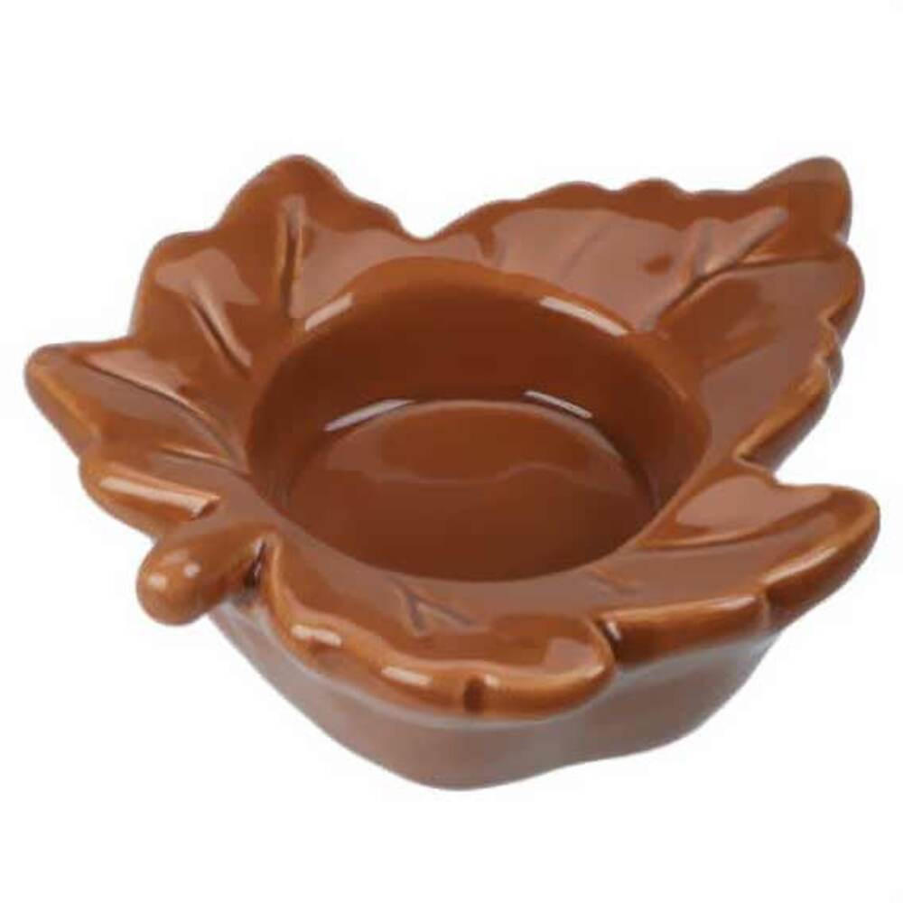 TEELICHTHALTER Ahornblatt - Braun, Keramik (9.8/3cm) - Home Styling Collection