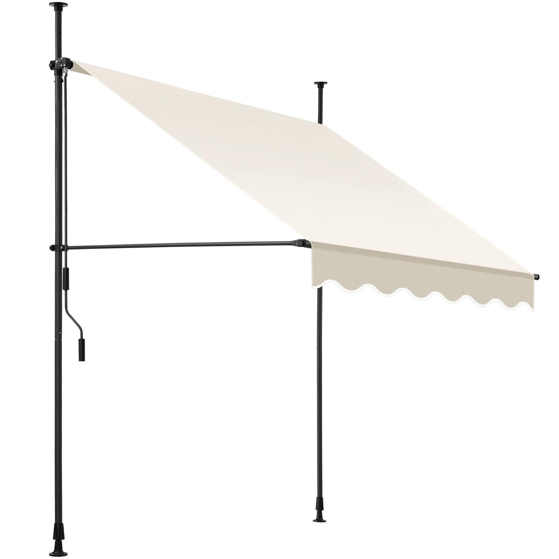 KLEMMMARKISE ,einfache Montage,beige - Beige, Kunststoff (150/304/180cm) - tectake