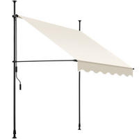 KLEMMMARKISE ,einfache Montage,beige - Beige, Kunststoff (150/304/180cm) - tectake