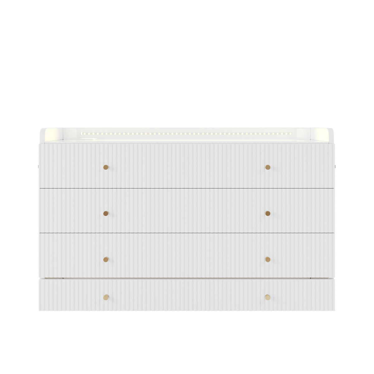 SCHRANKBETT 140/200 cm in Weiß mit Schubladen, USB und LED - Weiß, Holz/Holzwerkstoff (140/200cm) - CHICFURN