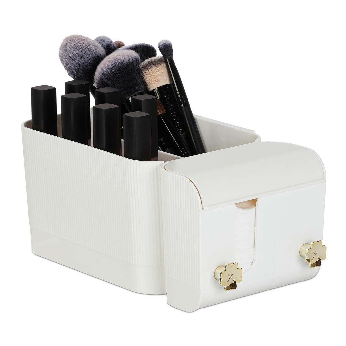 KOSMETIK-ORGANIZER - Weiß, Kunststoff (24/10/12.5cm) - Relaxdays