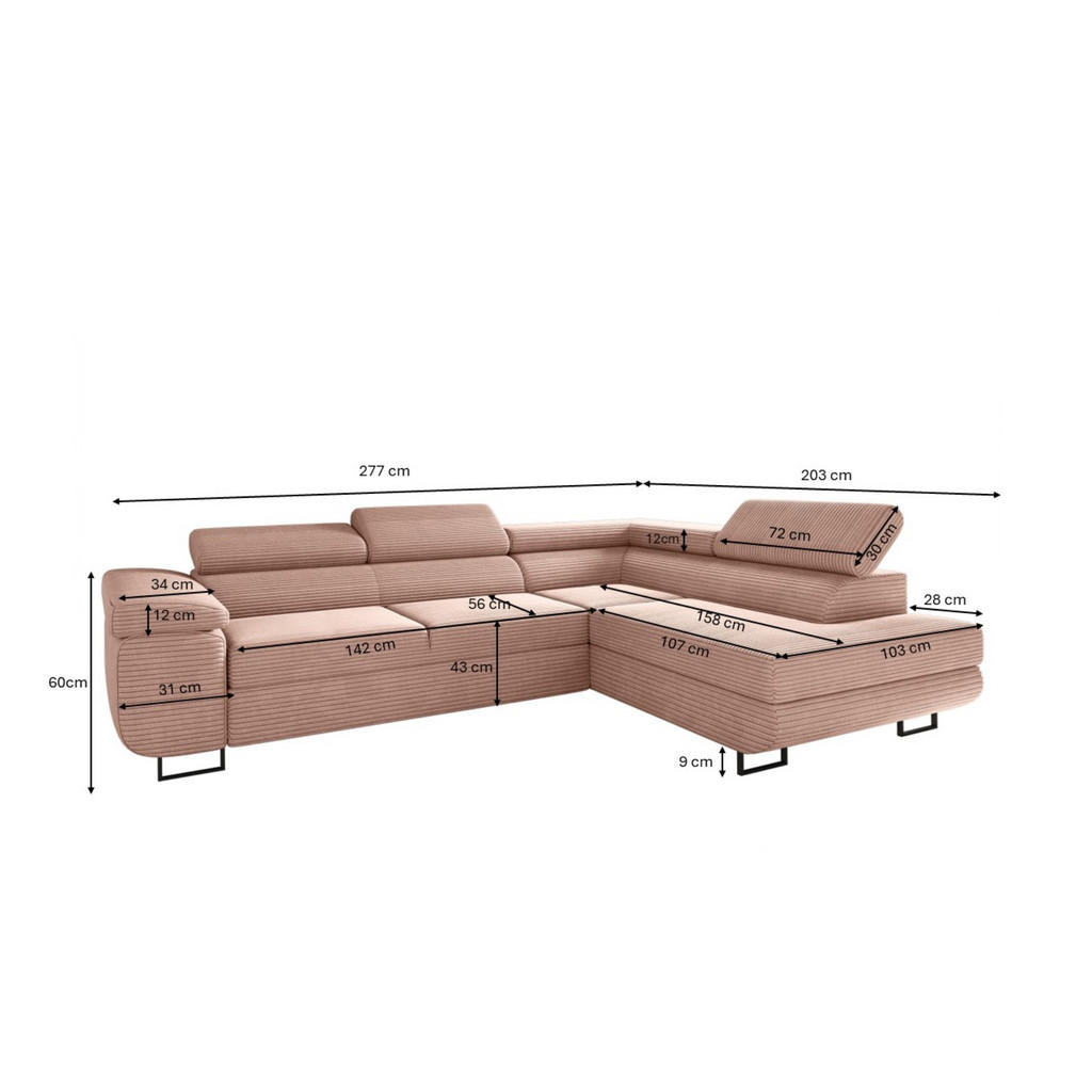 Thumbnail - Kaiser Möbel Ecksofa, Rosa, Holz, 7-Sitzer, L-Form, 277x203 cm, Wohnzimmer, Sofas & Couches, Wohnlandschaften, Ecksofas