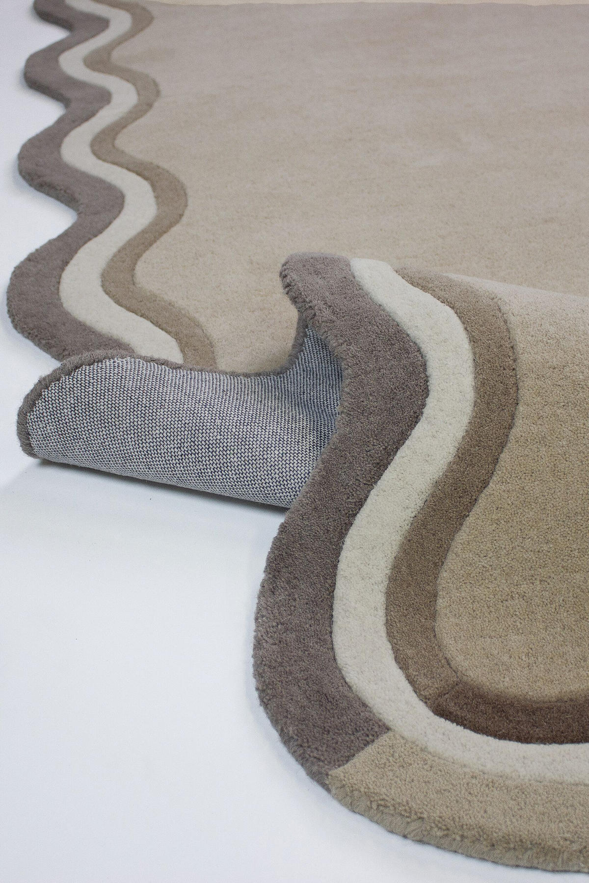 TEPPICH aus Wolle WINCH in Natur, mit Bordüre, 160 x 230 cm - Beige, Textil (160/230cm) - KADIMA DESIGN