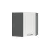 ECKHÄNGESCHRANK R-Line Weiß Landhaus 57 cm - Anthrazit/Weiß, Holzwerkstoff (57/60/34.1cm) - Vicco
