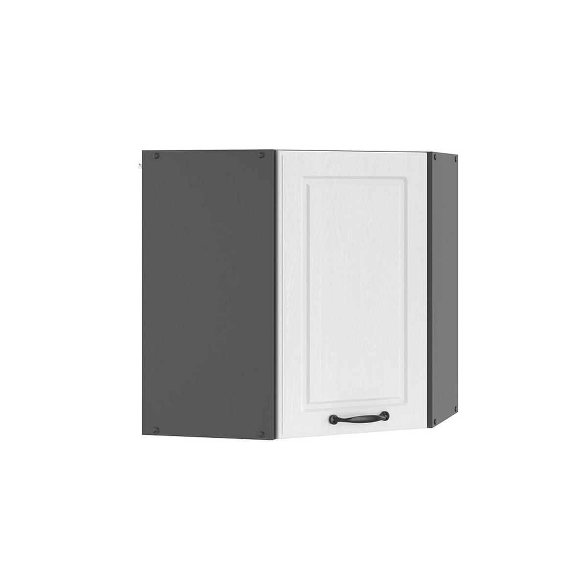 ECKHÄNGESCHRANK R-Line Weiß Landhaus 57 cm - Anthrazit/Weiß, Holzwerkstoff (57/60/34.1cm) - Vicco