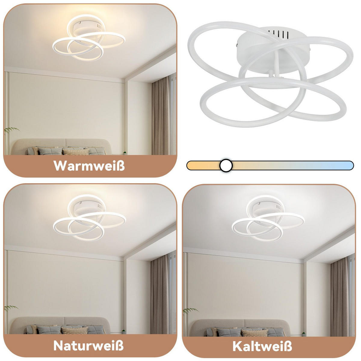 LED-DECKENLEUCHTE Lowery 33/36/14cm - Weiß, Metall (36/33/14cm) - Nettlife
