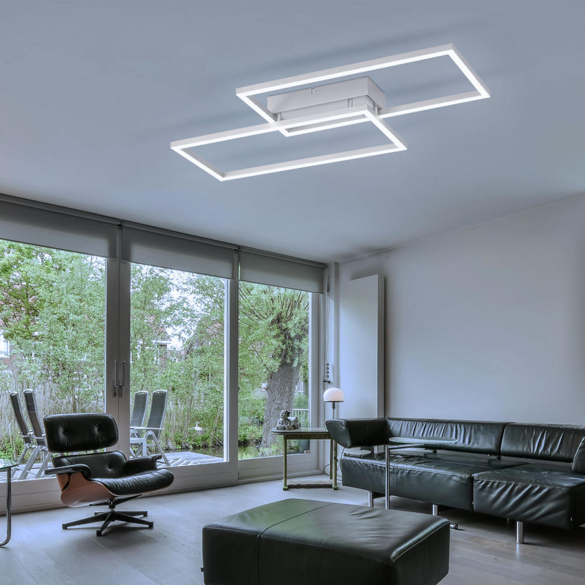 LED DECKENLEUCHTE Weiß matt - Weiß, Metall (60.5/32.5/6.5cm)