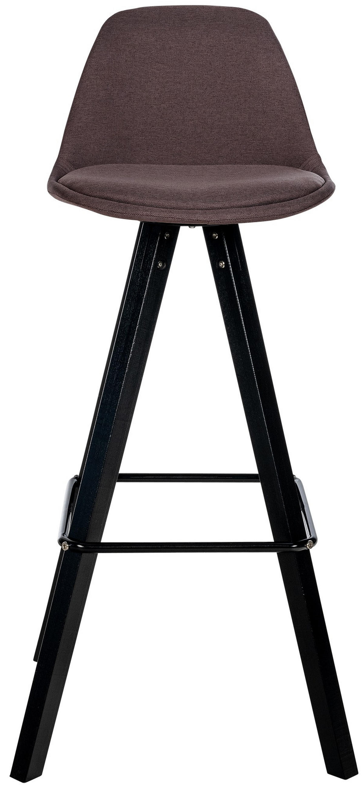 BARHOCKER PALMA Braun Stoff Schwarz - Braun, Holz/Textil (38/99/44cm) - DELUKE