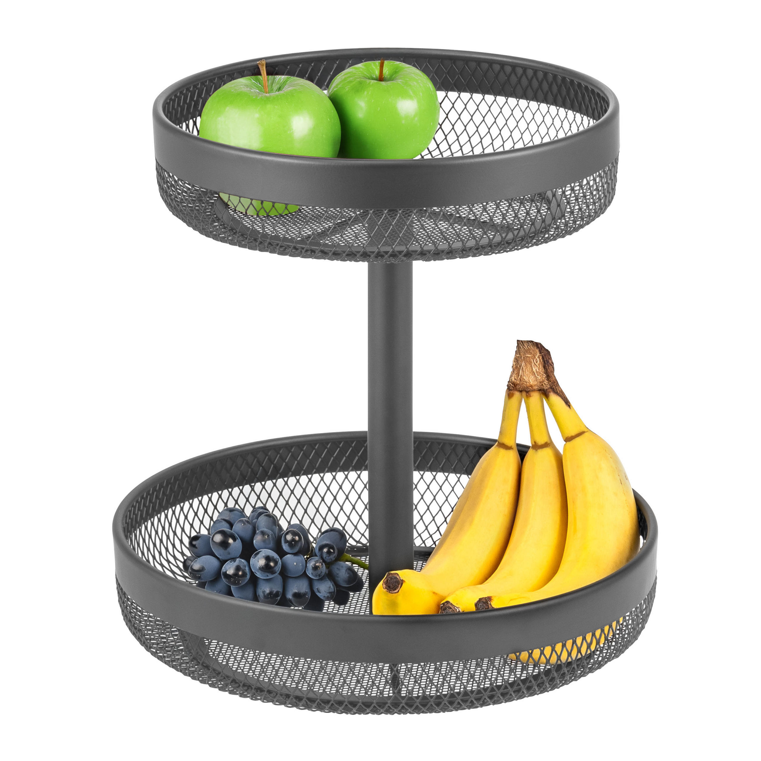 OBSTKORB, grau, Metall - Grau, Metall (31.5cm) - eluno