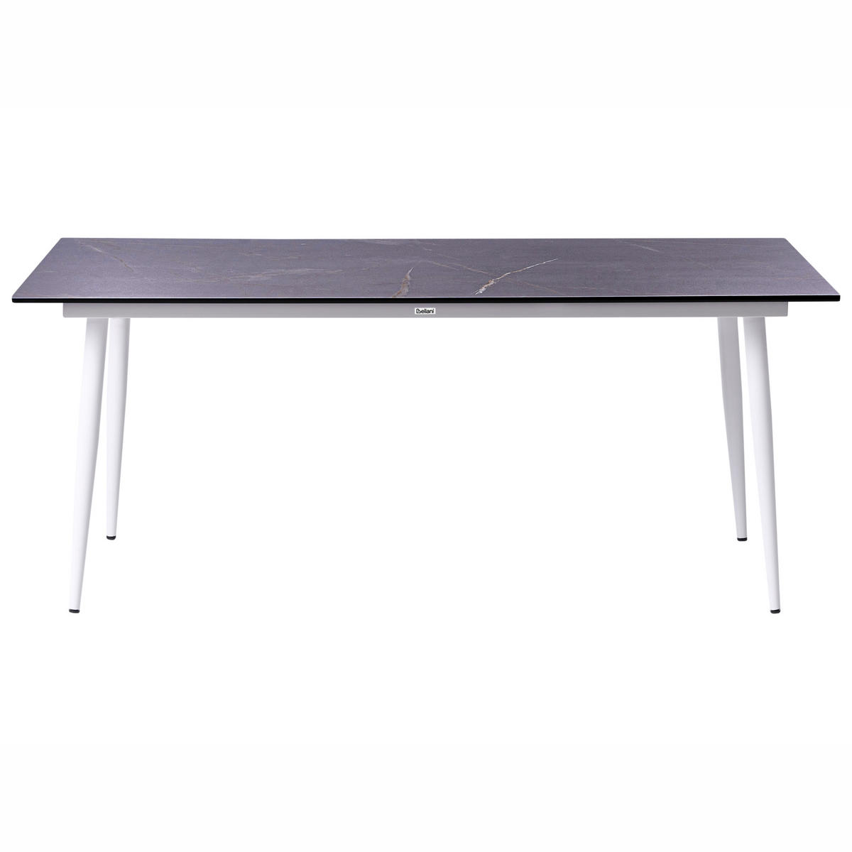 ZAHRADNÍ STŮL 180/90 cm Mramor Look Šedý Mramor Tolentino - tmavě šedá, plast (180/90/75cm) - Beliani