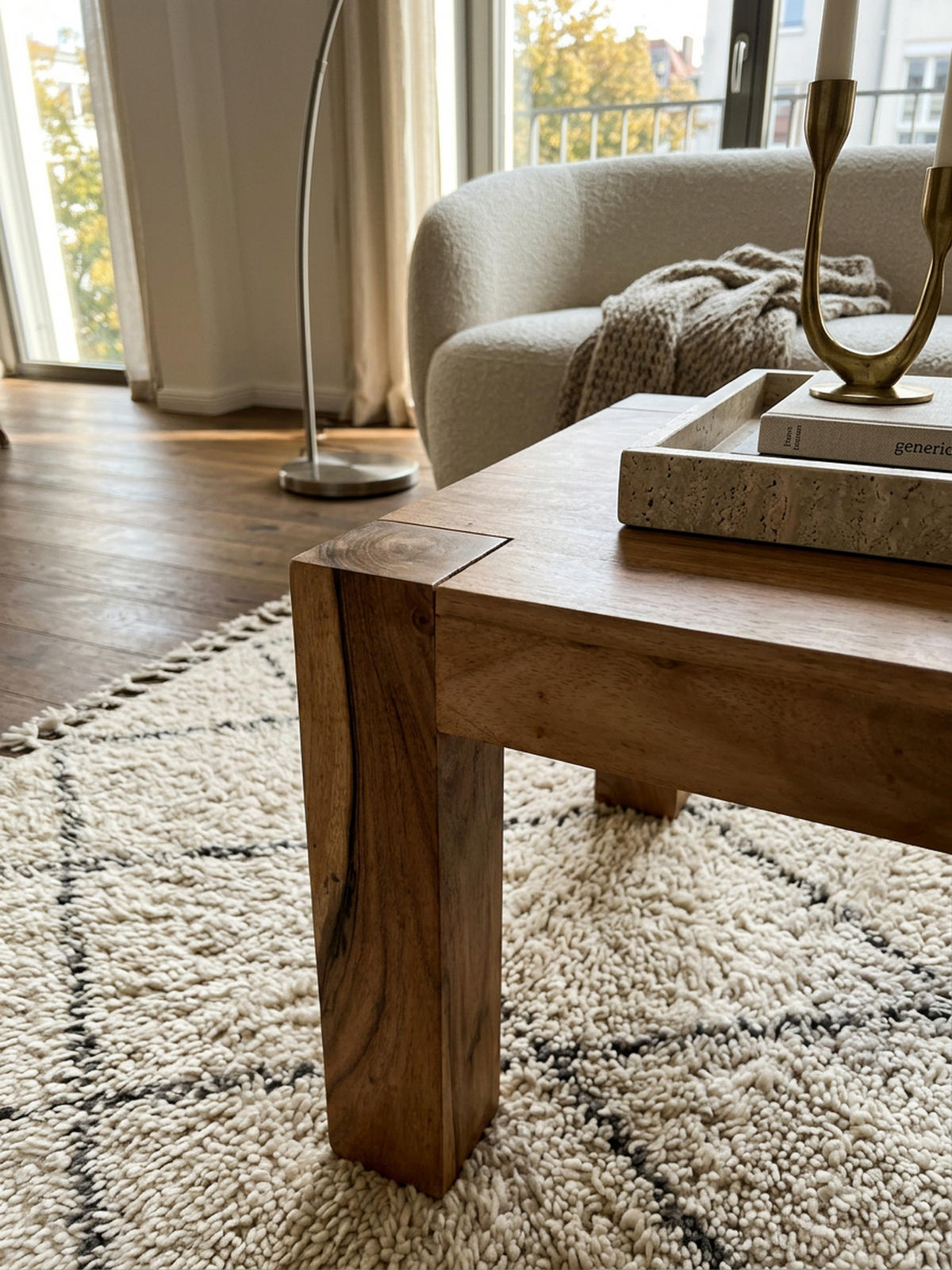 COUCHTISCH aus Akazienholz, rustikal, quadratisch, handgefertigt, Braun 60x60x40 cm - Braun, Holz (60/60/40cm) - KADIMA DESIGN