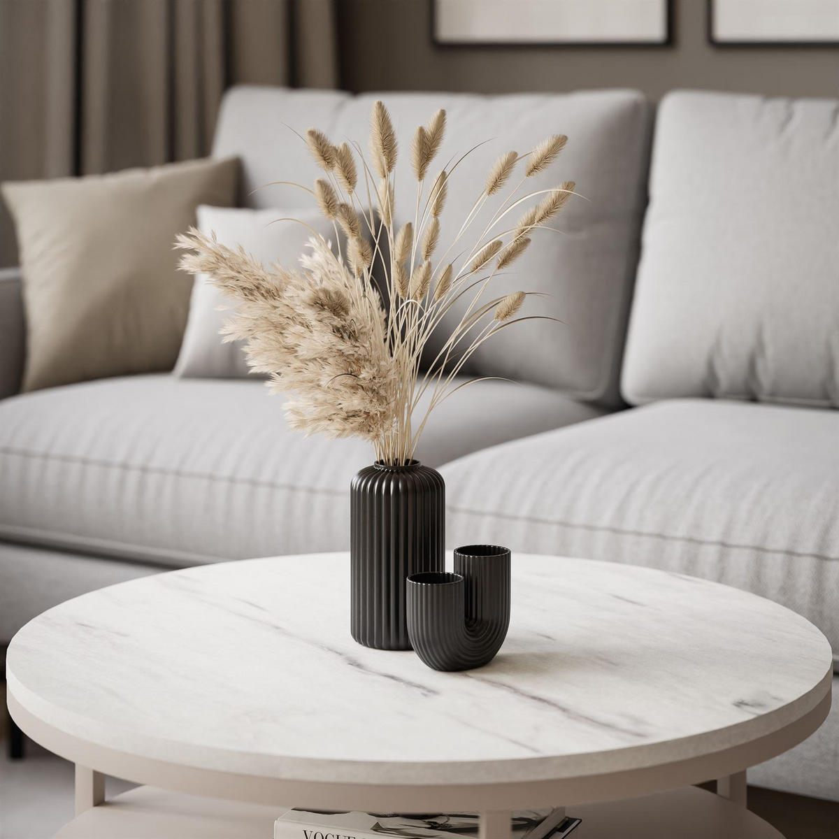COUCHTISCH CIRI SLIM MATT mit Regal KASCHMIR - Beige, Holzwerkstoff (60/60/42cm) - Lookway