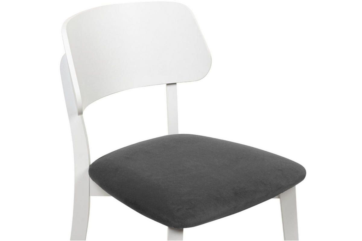 ESSZIMMERSTÜHLE VINIS (2er-Set), grau / weiß - Weiß/Grau, Holz/Buchenholz (47/81/45cm) - KONSIMO®