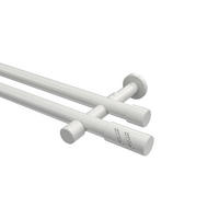 GARDINENSTANGEN-SET Prestige Zoena 180 cm, 2-läufig (ohne Ringe), 20 mm Ø Weiß - Weiß, Metall (180cm) - INTERDECO
