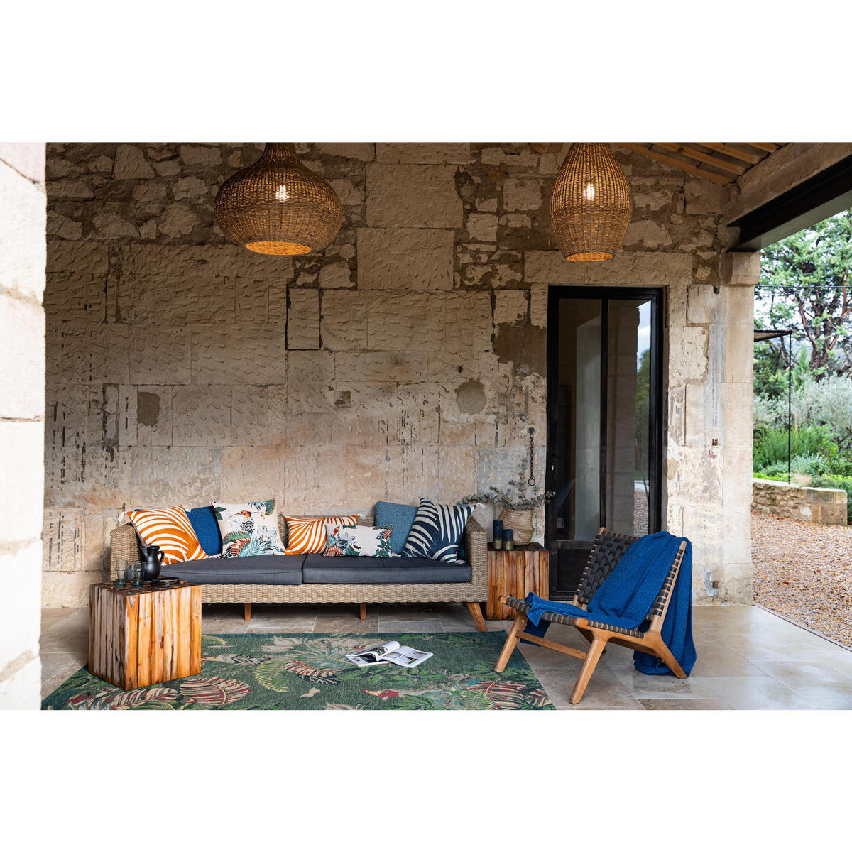 BETTÜBERWURF Tana touareg 180 x 260 cm - Dunkelblau, Textil (180/260cm) - Vivaraise