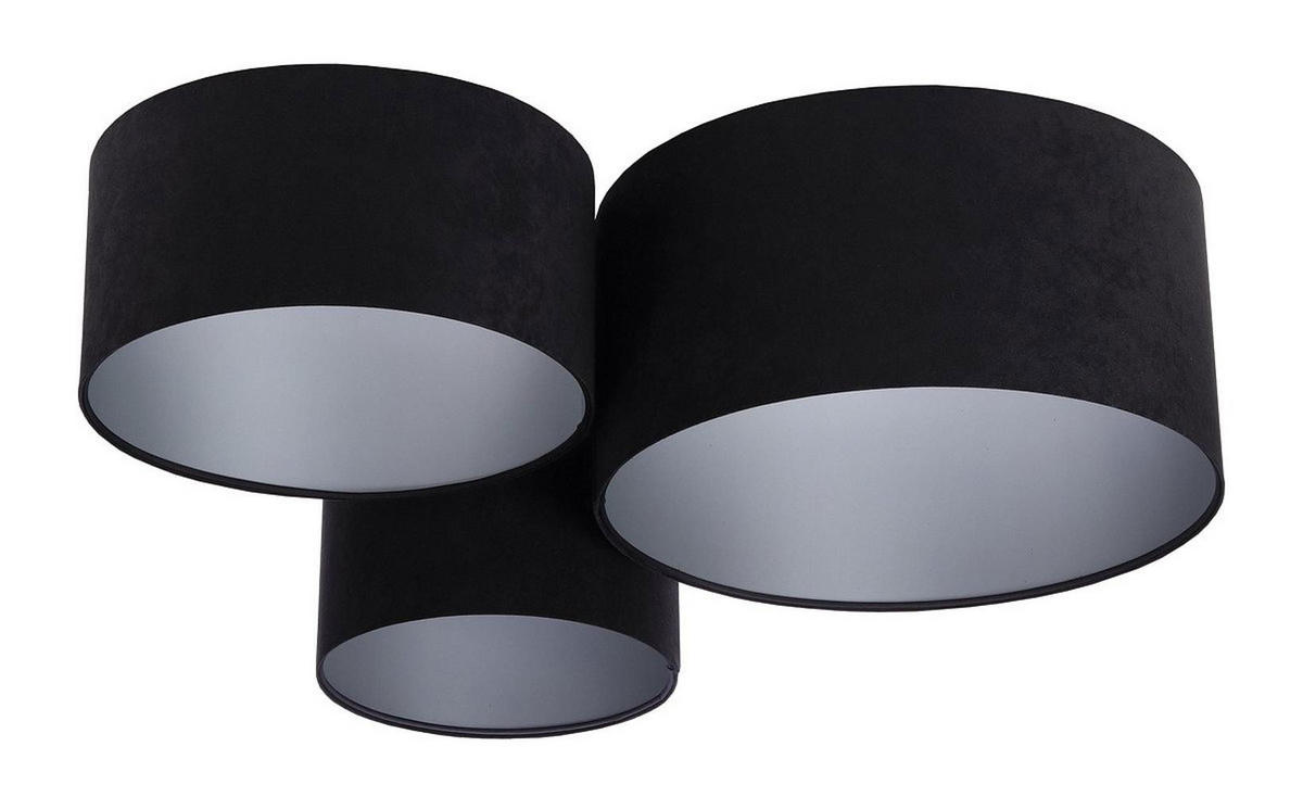 LAMPENSCHIRM Schwarz 75/34 cm - Silberfarben, Kunststoff (75/75/34cm) - KUNSTLOFT