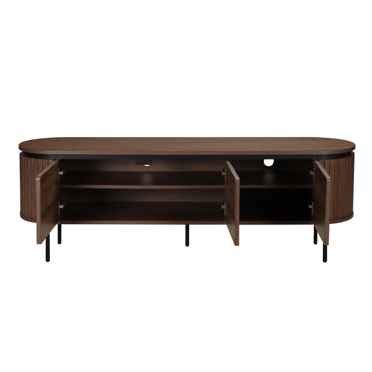 TV-SCHRANK, dunkles Holzeffekt - Braun, Holz (40/55/160cm) - Oviala