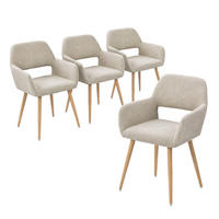 ESSZIMMERSTÜHLE 4er-Set, gepolsterte Sitzfläche aus Stoff, Metallbeine, Beige - Beige, Textil/Metall (54.5/78/53cm) - Meubles Cosy