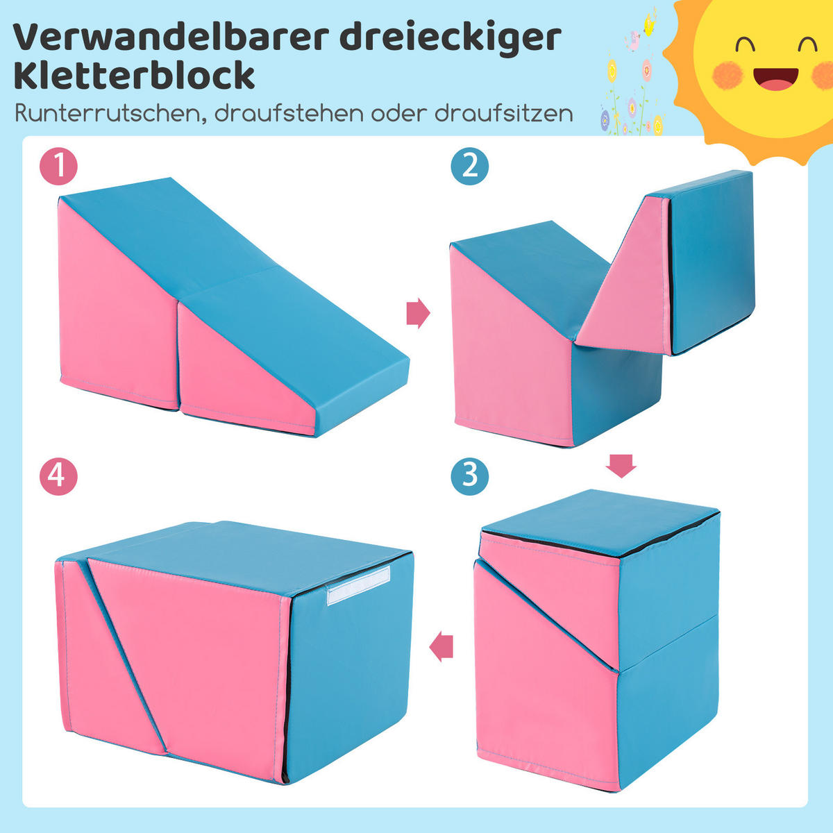 SCHAUMSTOFFBLOCK Lila (7-teilig) - Lila, Leder (30/25/40cm) - COSTWAY