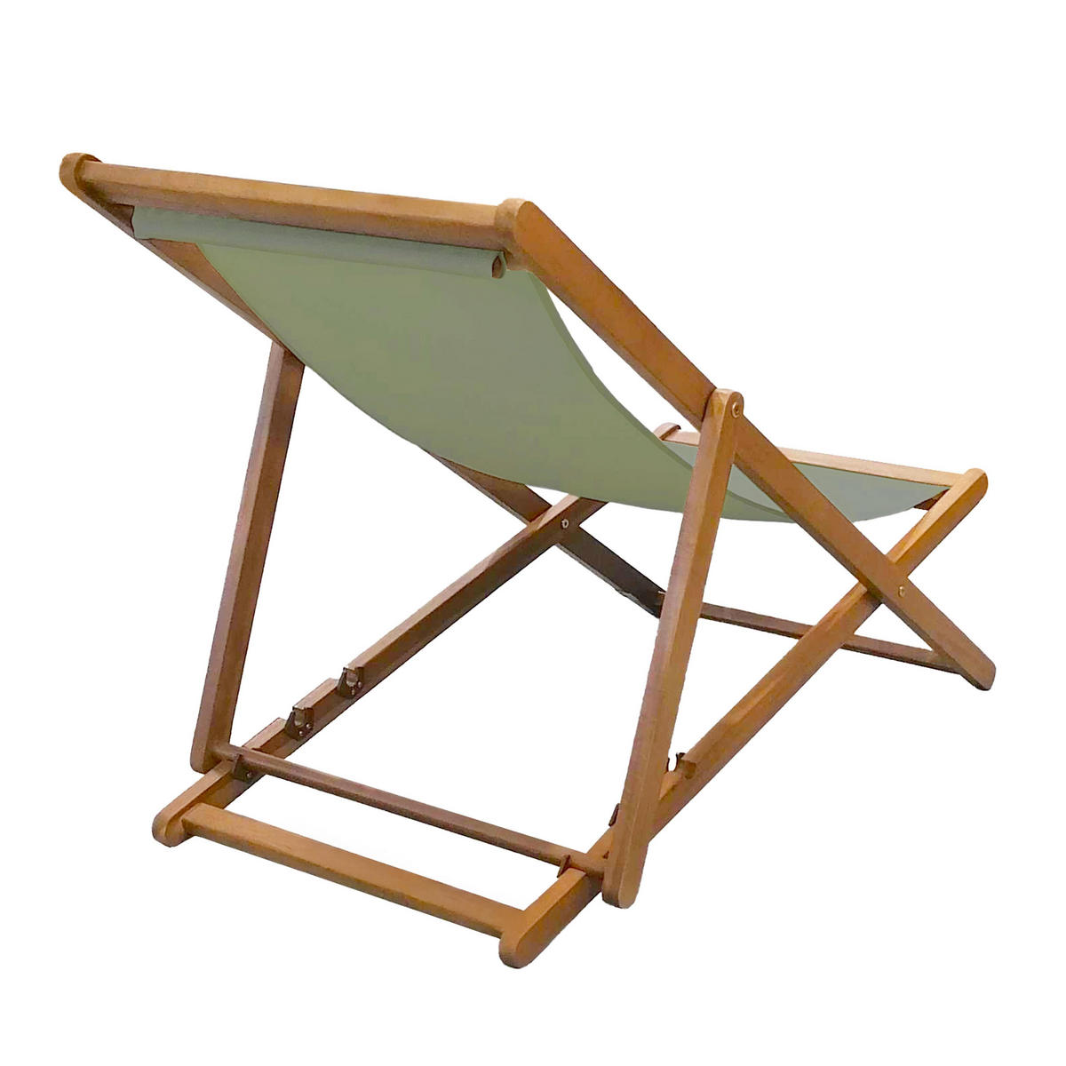 LIEGESTUHL 2-tlg., Khakigrün - Grün, Holz (60/87/113cm) - Oviala