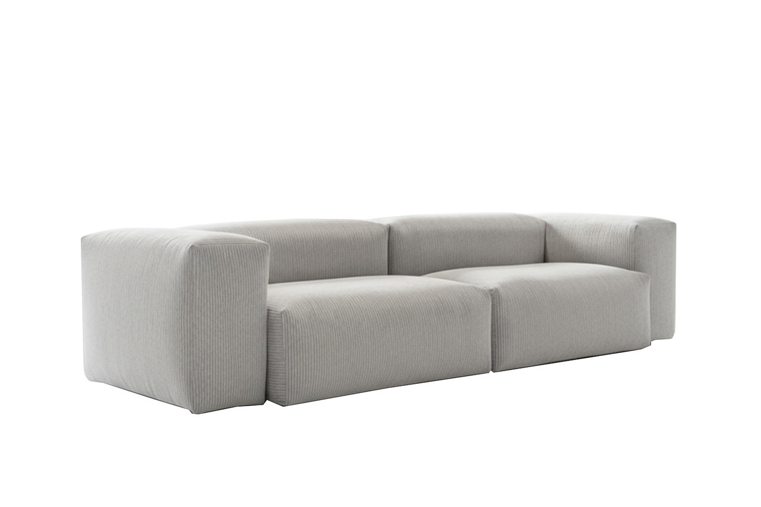 SOFA CELESTE Hellgrau Cord - Hellgrau/Schwarz, Kunststoff/Textil (302/72/114cm) - KAWOLA
