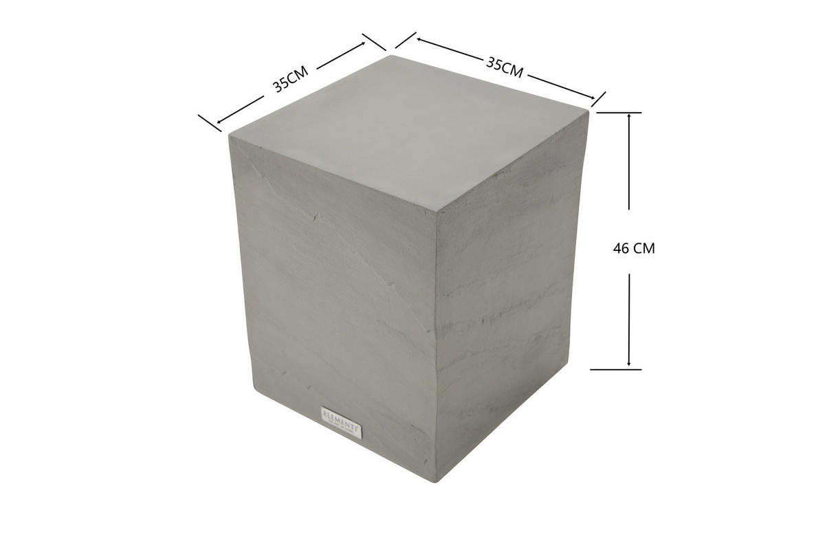 BEISTELLTISCH COLORADO aus GF-Beton, Wetterbeständig, 35x35x46 cm - Grau, Naturmaterialien (35/35/46cm) - Elementi