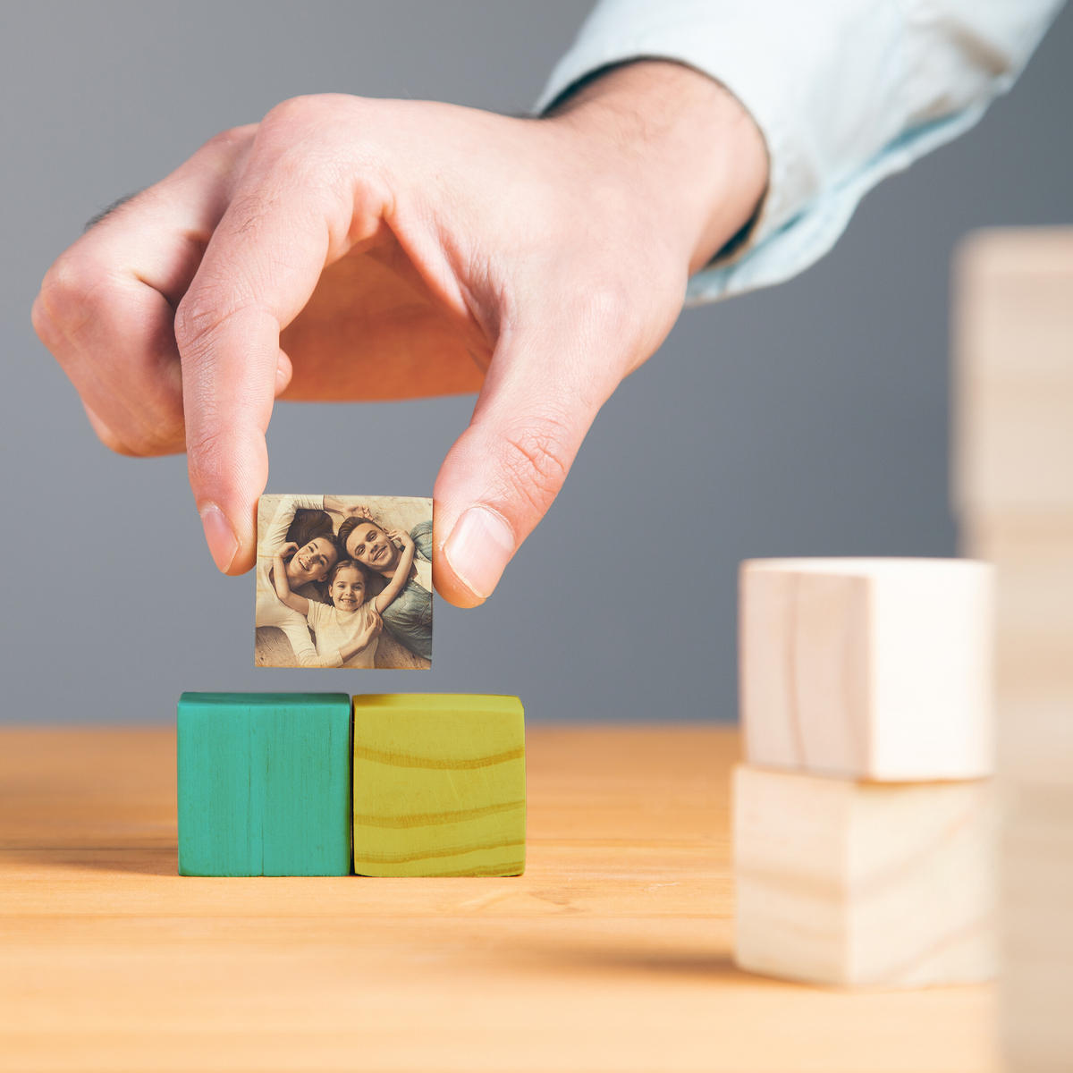 160XHOLZWÜRFEL - Hellbraun, Holz (2/2/2cm) - Relaxdays