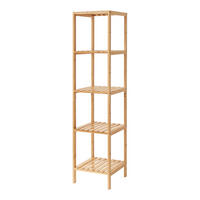 BADEZIMMERREGAL Lierne - Naturfarben, Holz (33/140/34cm) - [en.casa]