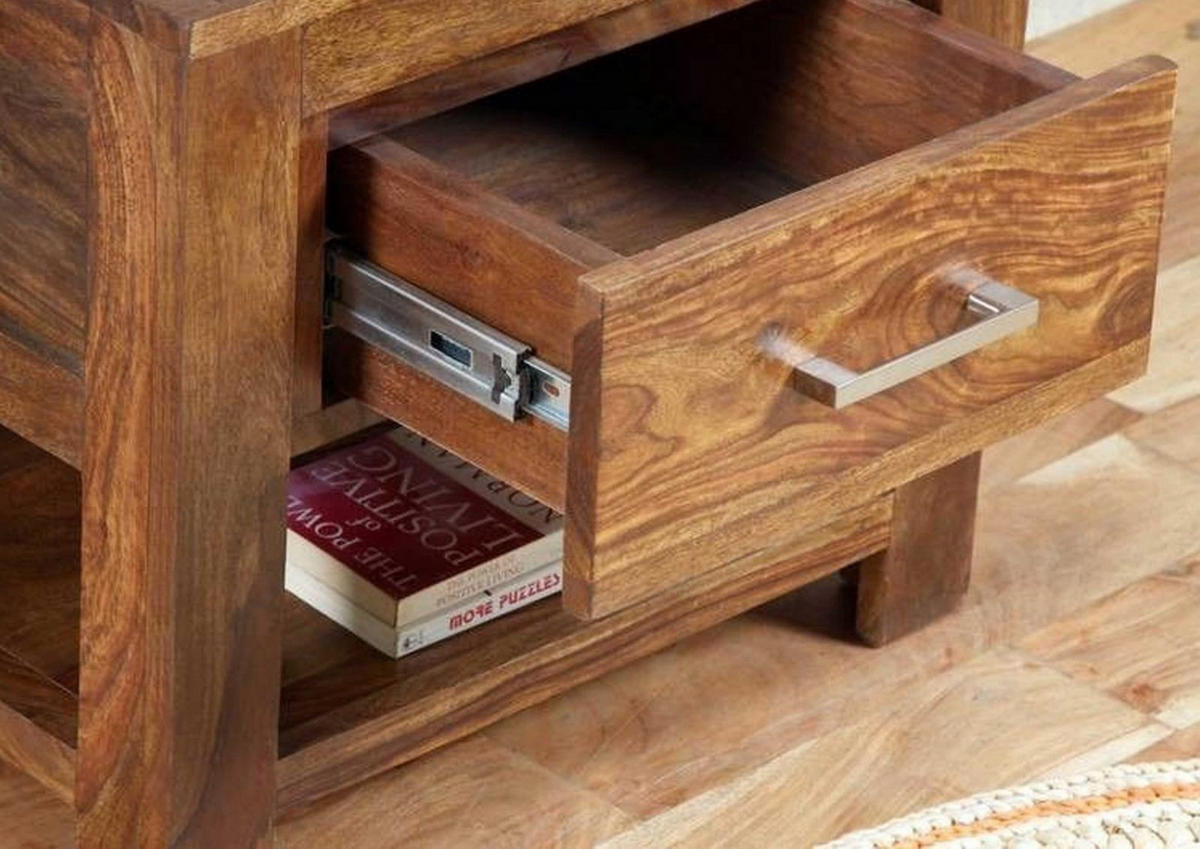 NACHTTISCH Sheesham 50x40x45 braun lackiert METRO LIFE #127 - Braun, Holz (50/45/40cm) - Massivmoebel24