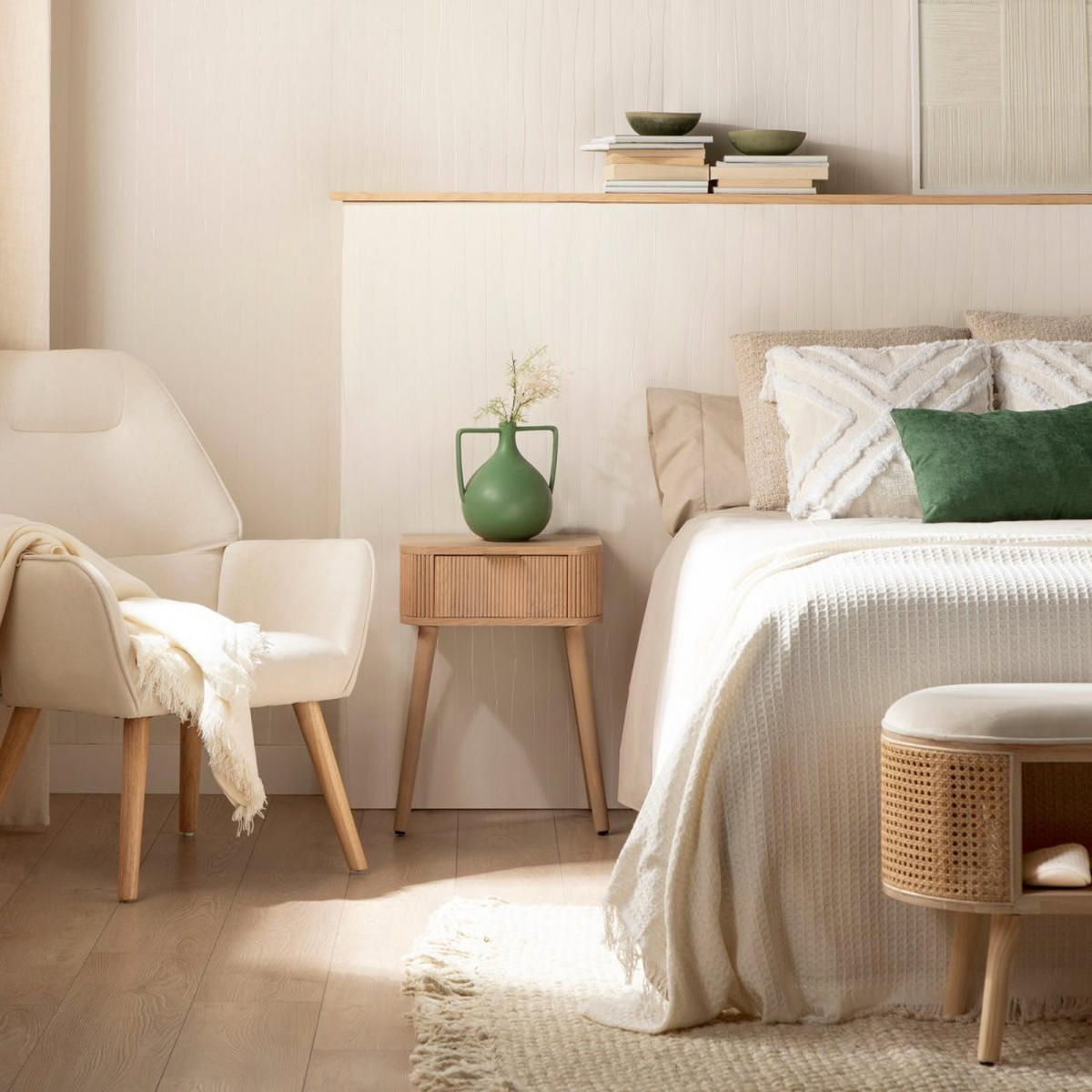 NACHTTISCH MIT 1 SCHUBLADE Mina Natürlich 40 cm x 55 cm - Naturfarben, Holzwerkstoff (40/55/30cm)