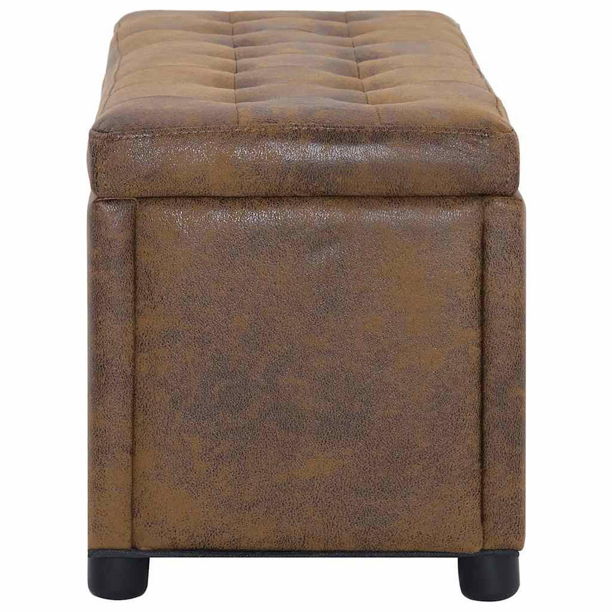 HOCKER Ottomann Stauraum 87,5 cm Braun Wildleder-Optik - Braun, Textil (87.5/40/36cm) - furnicato