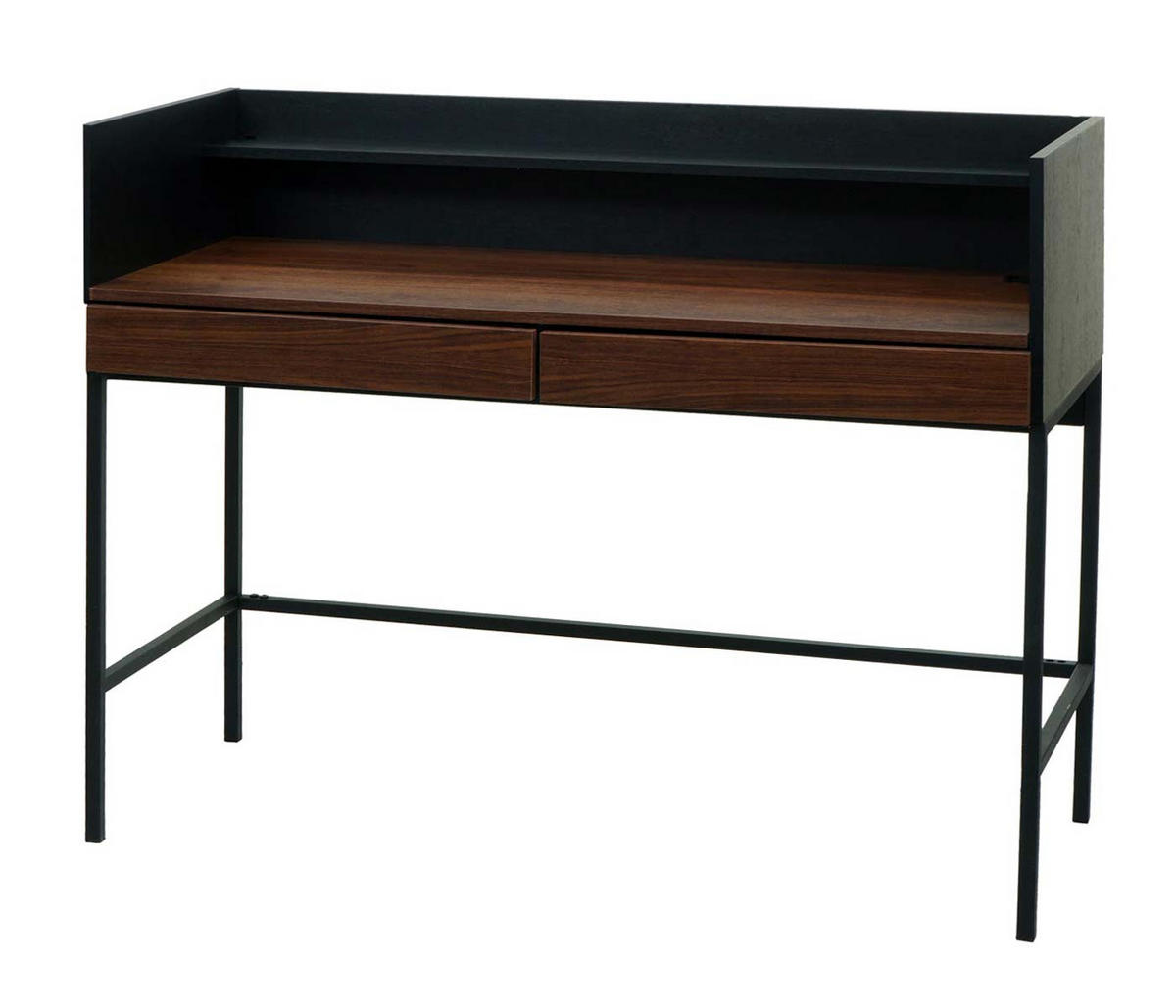 SCHREIBTISCH Schwarz, Braun - Schwarz/Braun, Holz (50/120/99cm) - MCW