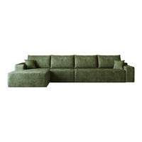 ECKSOFA 340/175/83 cm Grün mit L-förmiger Chaiselongue, Linke Seite - Grün, Textil (340/175cm) - Oxeza