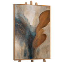 GEMÄLDE Wind und Gold Schattenfugenrahmen Eichefarben 140x100 cm - Eichefarben, Holz (140/100cm) - YS-art gallery