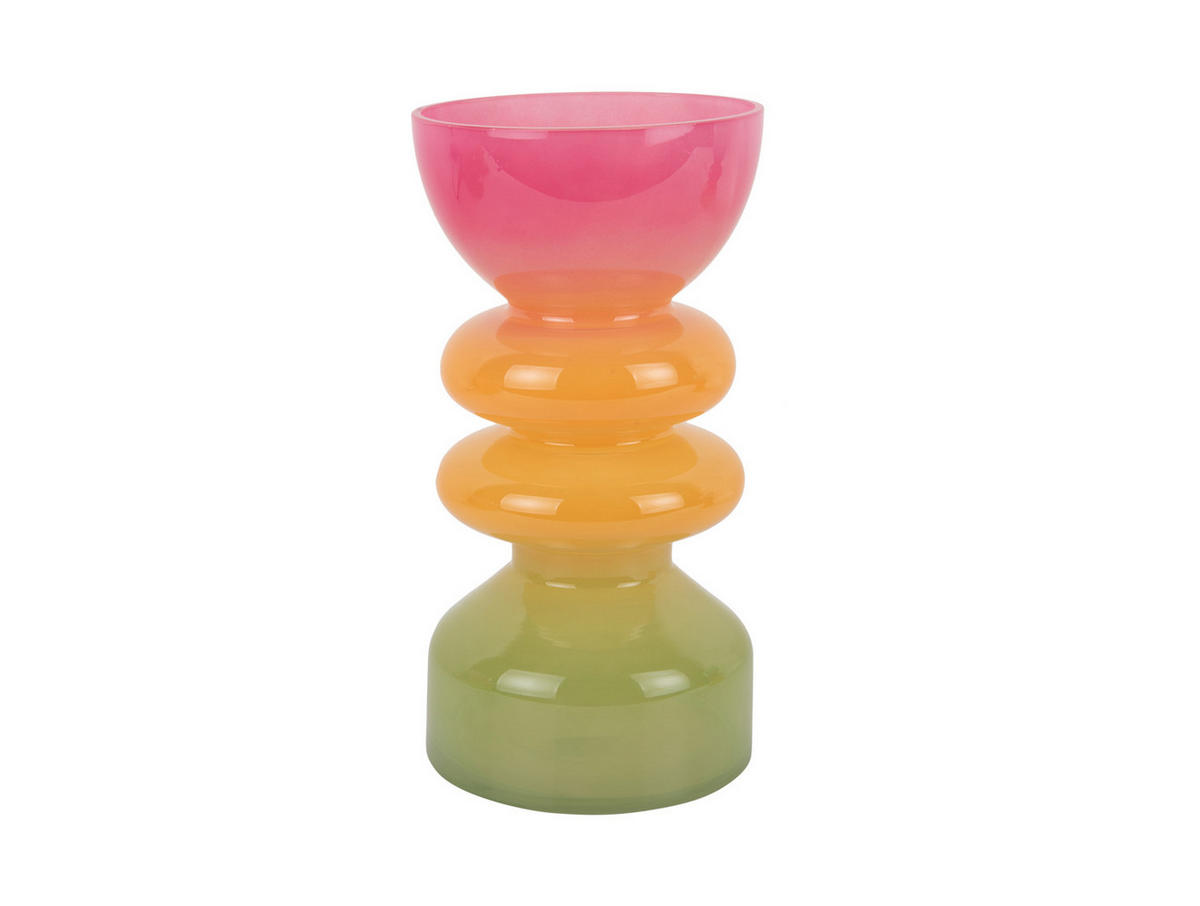 VASE Funky Vibes 13/13/25 cm - Multicolor, Glas (13/25cm) - Present Time