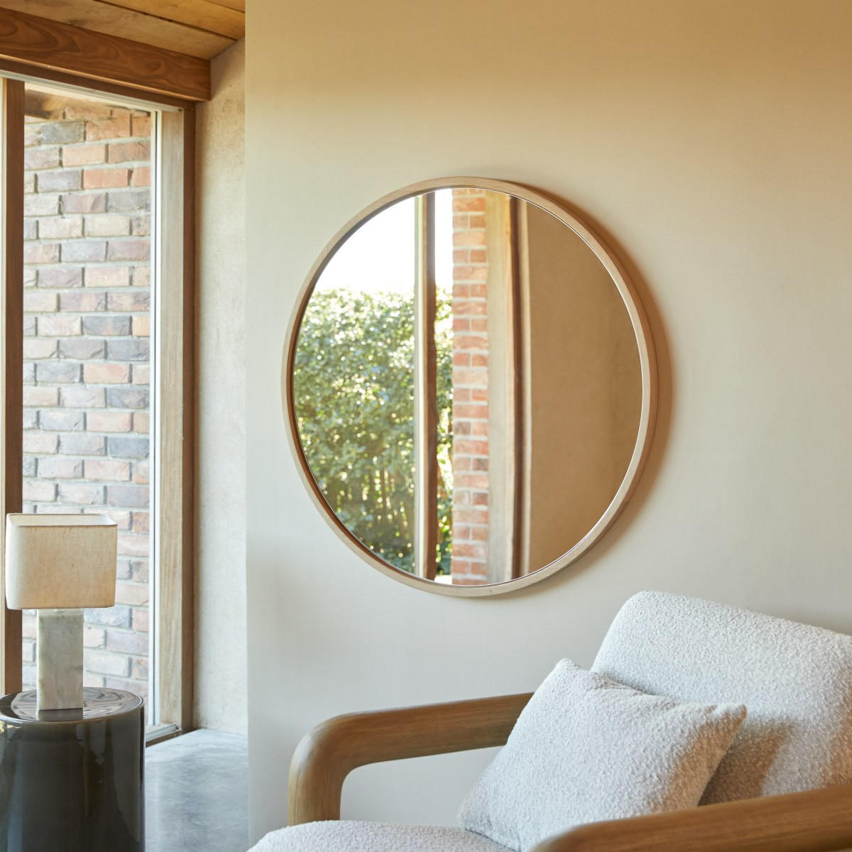 SPIEGEL Fanie Natur aus Eiche - Naturfarben, Holz (90/90/4cm) - Tikamoon