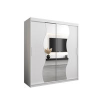 SCHWEBETÜRENSCHRANK 200/180/62 2-türig - Silberfarben/Weiß, Holz/Kunststoff (180/200/62cm) - Abiks Möbel