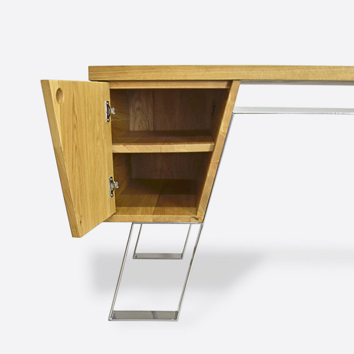 COMPUTERTISCH aus Eichenholz auf Metallbeinen fürs Büro BORA - Eichefarben, Holz (60/140/75cm) - Rawood Furniture