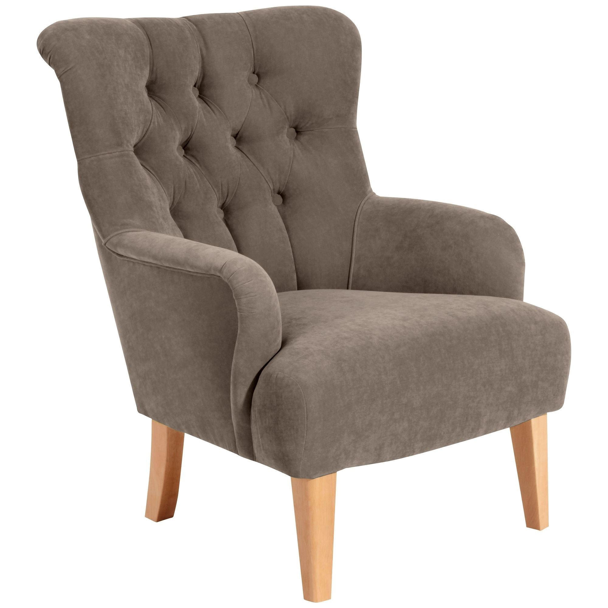 SESSEL Kaiya Bezug Veloursstoff Buche natur / sahara - Graubraun, Kunststoff (71/97/82cm) - 58aufmkessel