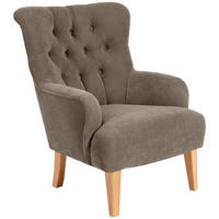 SESSEL Kaiya Bezug Veloursstoff Buche natur / sahara - Graubraun, Kunststoff (71/97/82cm) - 58aufmkessel
