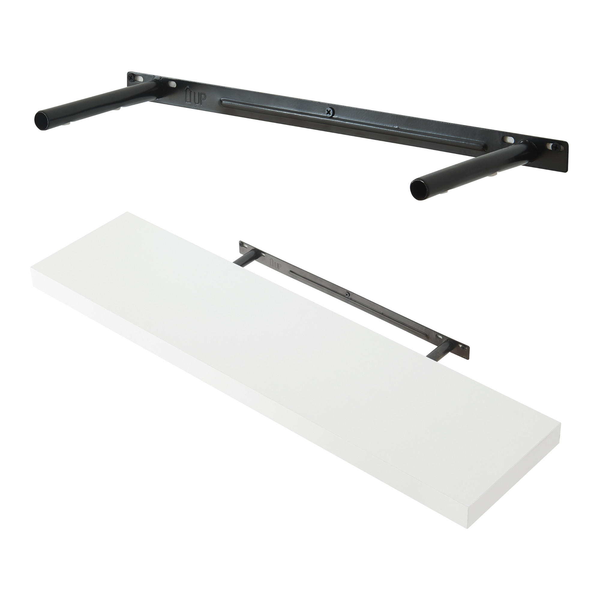 WANDREGAL-SET 2 TLG. Stranda - Weiß, Holzwerkstoff/Metall (20/4/80cm) - [en.casa]