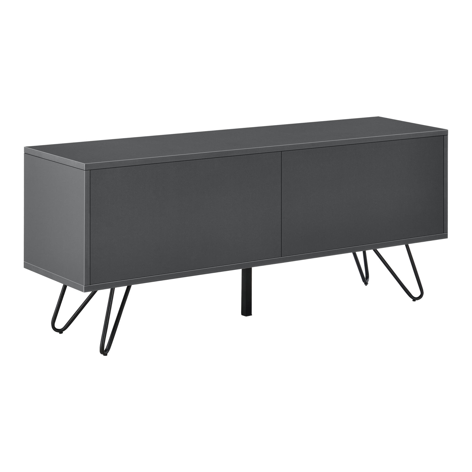 LOWBOARD Bollebygd - Dunkelgrau/Schwarz, Holzwerkstoff/Metall (110/46.5/30cm) - [en.casa]
