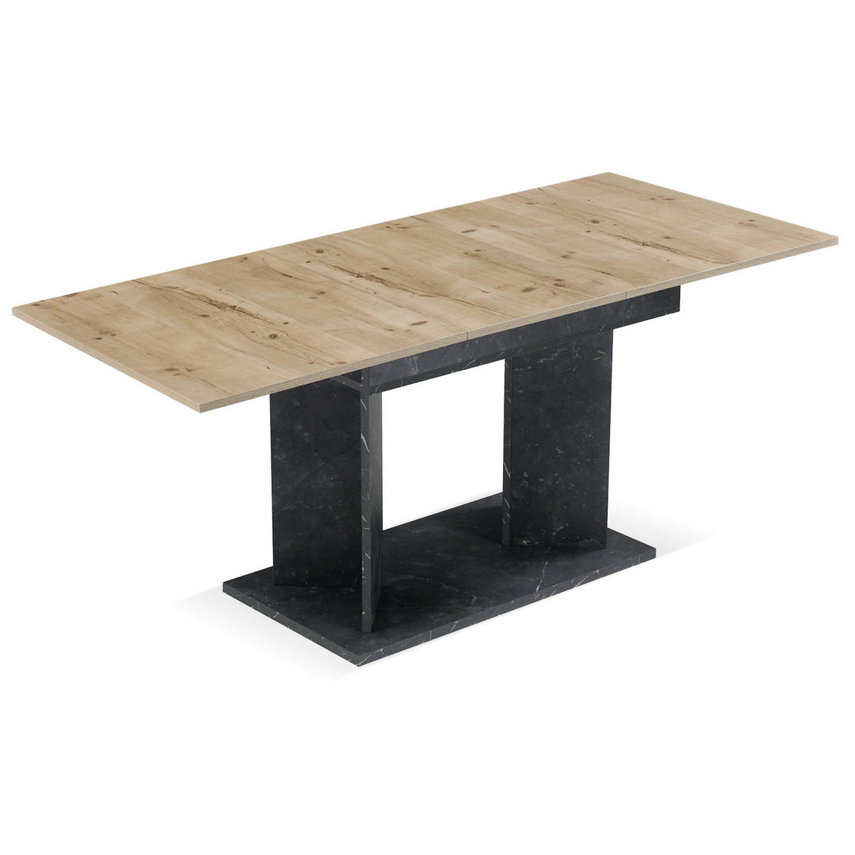 ESSTISCH VIVIAN 120-160/80/76 cm - Anthrazit/Eiche San Remo, Holzwerkstoff (80/120/76cm) - B&D Home