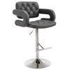 BARHOCKER Dubai, Gestell Metall in Chromoptik, Kunstleder Grau - Chromfarben/Grau, Kunststoff/Textil (52/100/55cm) - TPFLiving