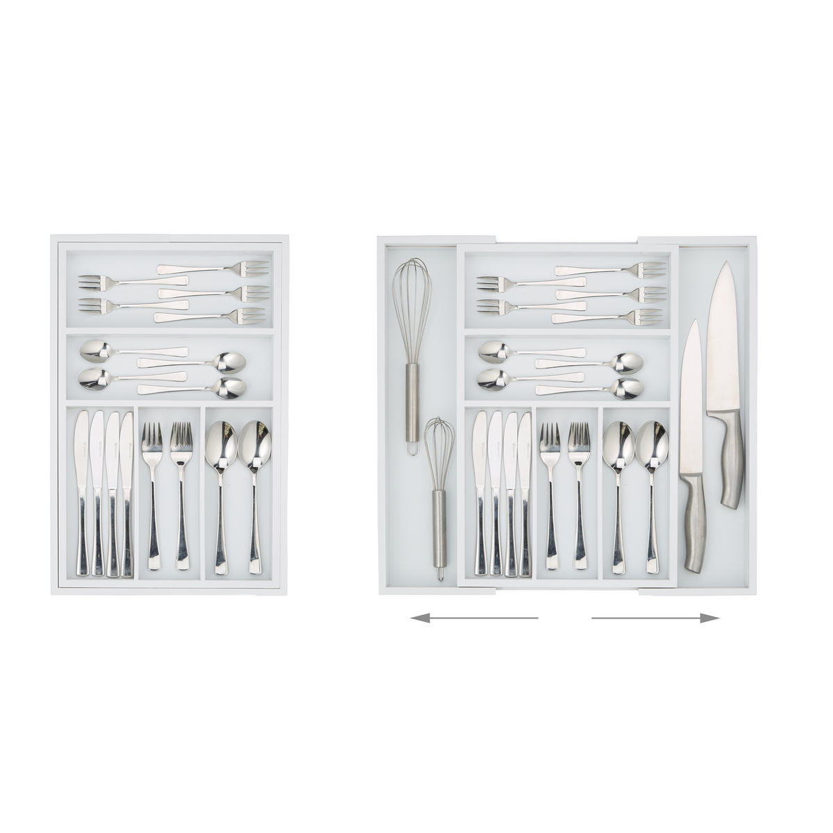 BESTECKEINSATZ - Weiß, Holz/Holzwerkstoff (48/5/46cm) - Relaxdays