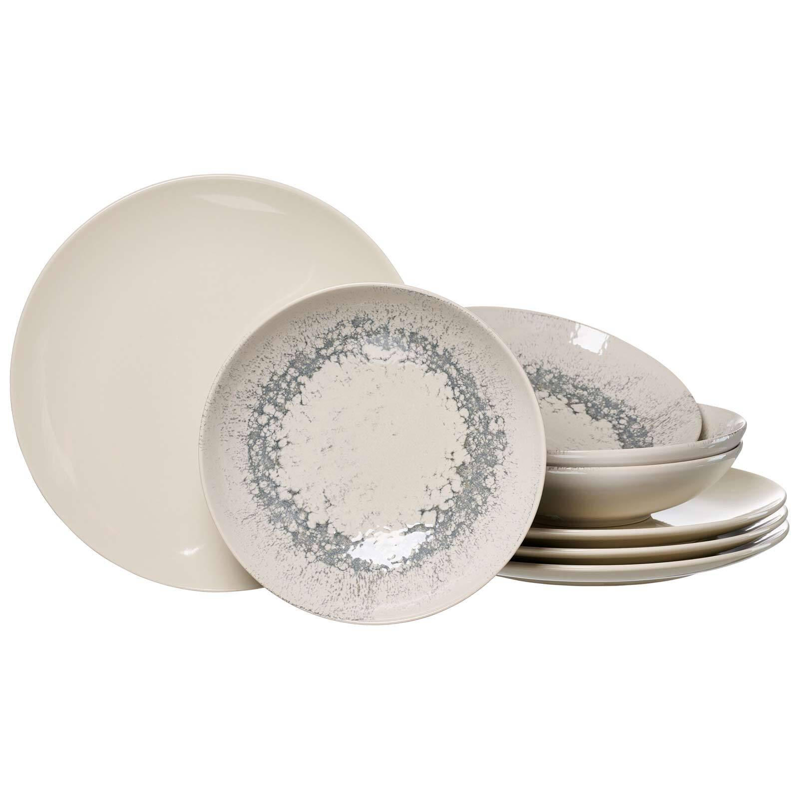 TAFEL-SET Cecina beige-grau 8er Set - Beige/Grau, Keramik (34/22/34cm) - Ritzenhoff Breker