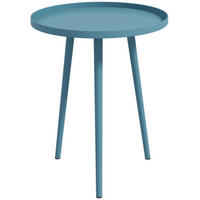 GARTENBEISTELLTISCH DE-14122 mit erhöhtem Rand Blau - Blau, Metall (40/40/50cm) - ComfortXL