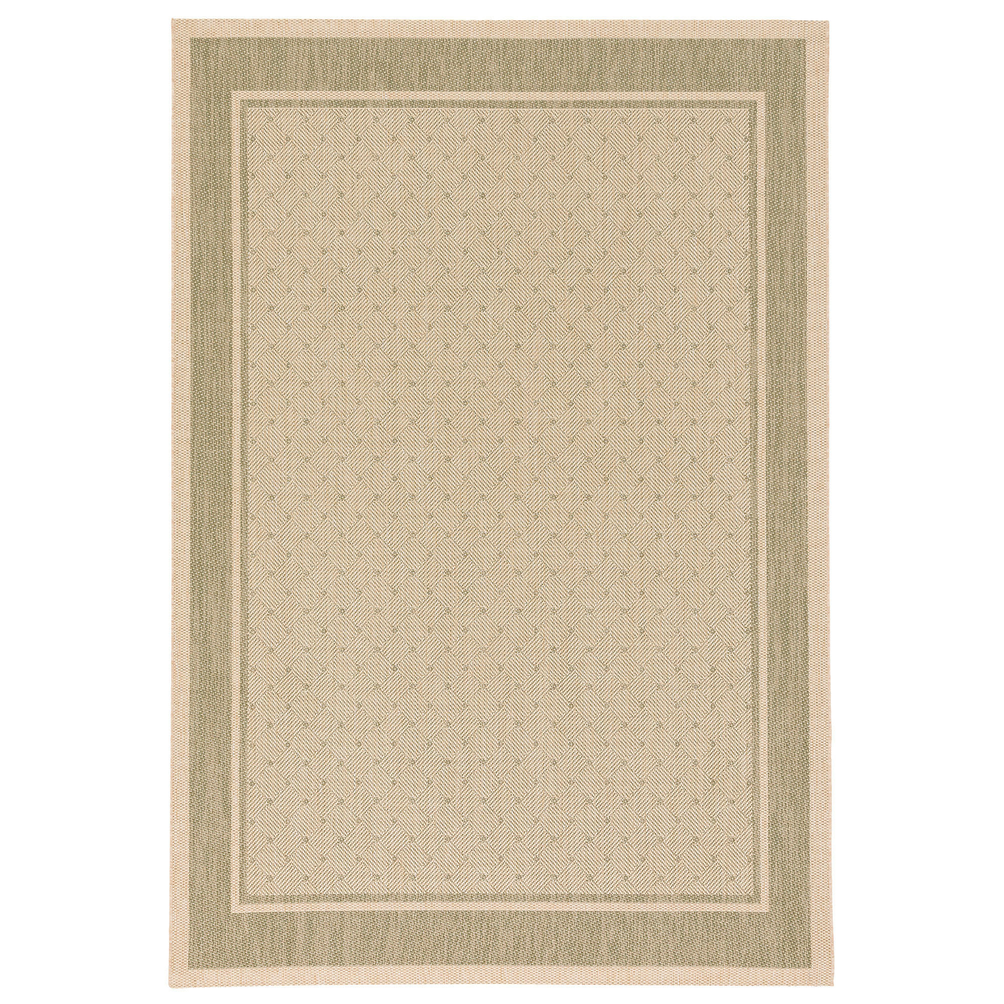 MODERN FLACHGEWEBE RUGGY KARO BORDÜRE - Beige/Grün, Textil (140/200cm) - Pergamon