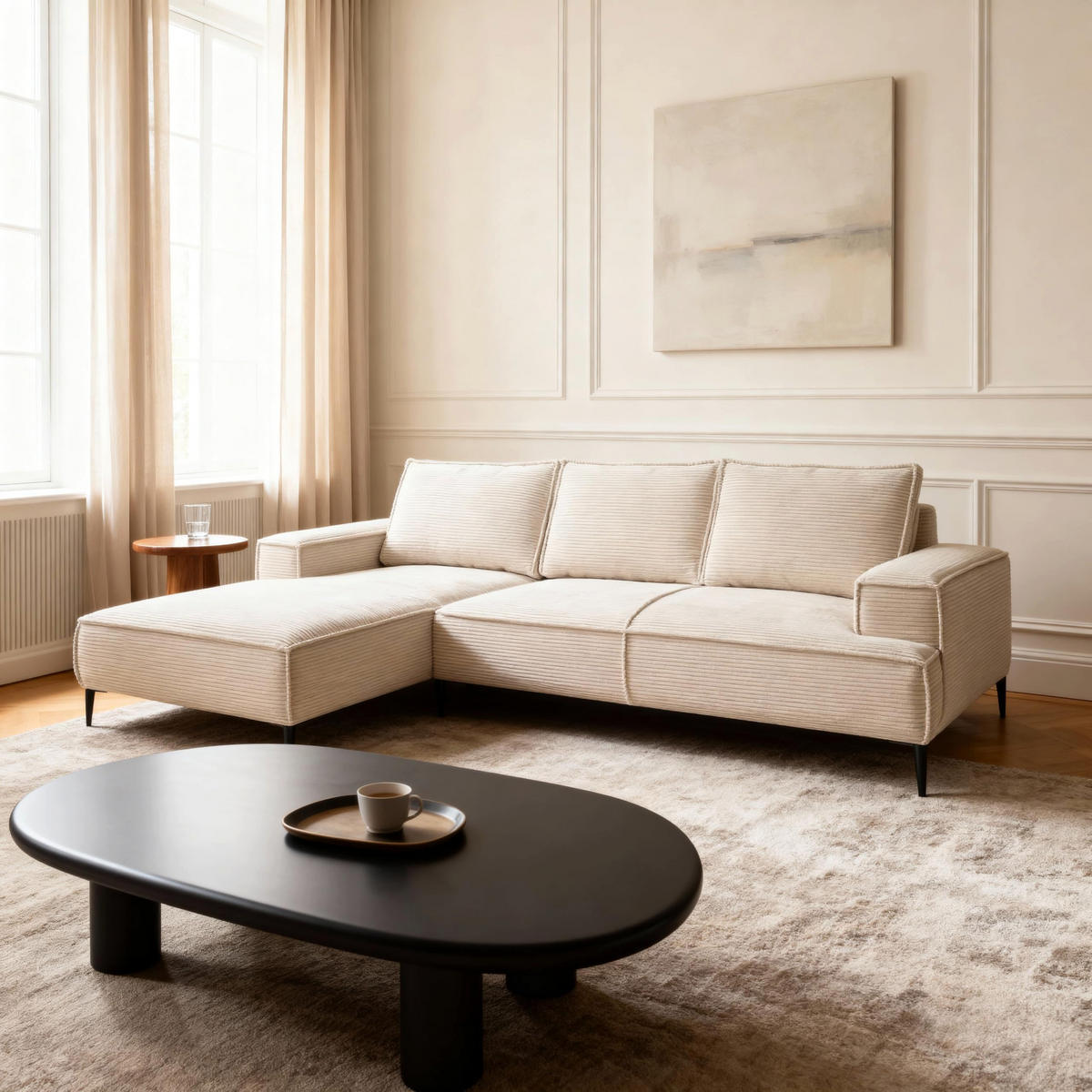 ECKSOFA May Dunkelbraun 275 × 44 × 173 cm - Dunkelbraun, Textil (275/44/173cm) - Pillovely