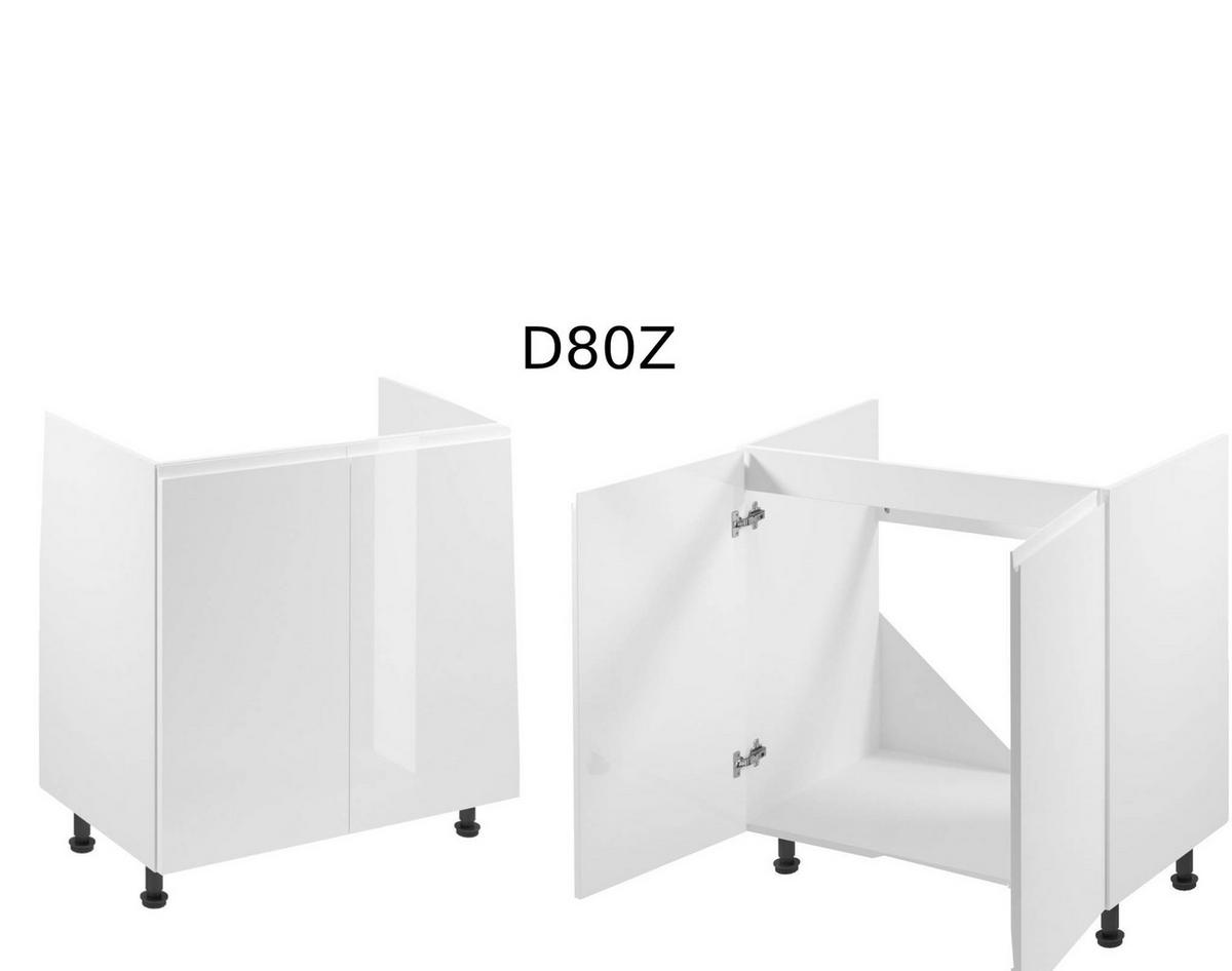 KÜCHENLEERBLOCK 340 cm Aspen K40-M340 in Weiß/Hochglanz - Weiß Hochglanz/Grau, Holz (340/212/60cm)